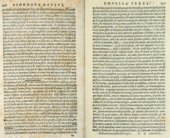 Seite aus dem Decamerone 1573