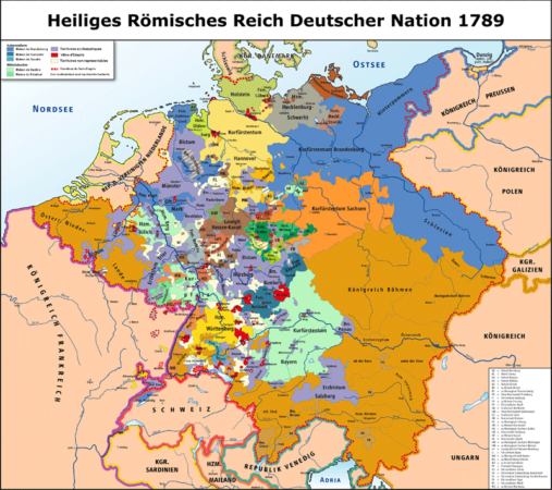 Karte des Heiligen Römischen Reiches Deutscher Nation von 1789