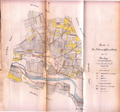 Karte der Gemarkung von Obermöllrich vor der Feldbereinigung