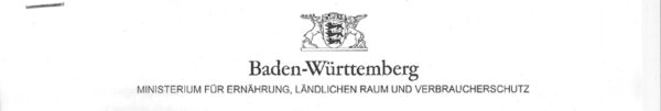 Briefkopf des Ministeriums für Ernährung, ländlichen Raum und Verbraucherschutz Baden-Württemberg