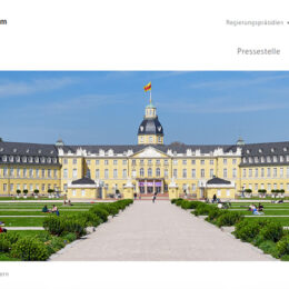 Screenshot Webseite Regierungspräsidium Karlsruhe - Residenz des Regierungspräsidiums, das Karlsruher Schloss