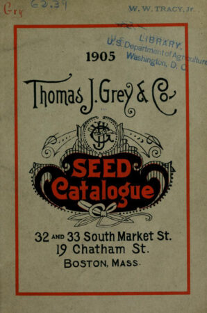 Cover of seeed catalogue of Thomas Grey & Co., Boston